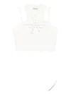 Monse Halter-neck Knit Cropped Top In White