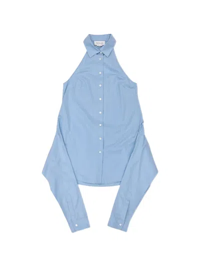 Monse Halter Sleeveless Shirt In Blue