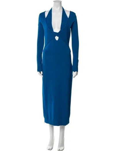 Pre-owned Monse Halterneck Long Dress In Blue