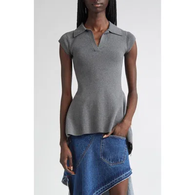 Monse Handkerchief Hem Polo In Gray
