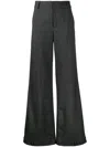 Monse High-waisted Cotton Wide-leg Trousers In Grey