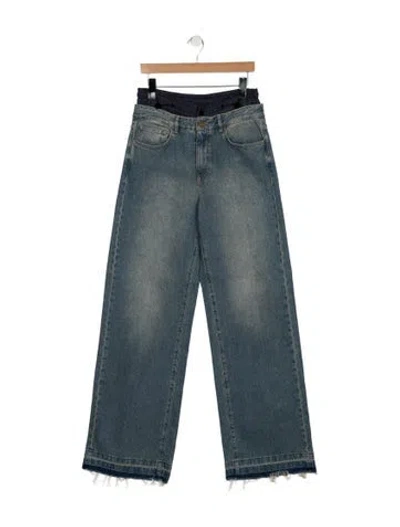 Pre-owned Monse High-rise Wide Leg Jeans In Blue