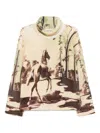 Monse Horse Print Chunky Rib Knit Sweater In Green