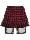 Monse Houndstooth-pattern Mini Skirt In Rot