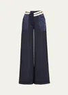 MONSE INSIDE OUT TAILORED WIDE LEG WOOL TROUSERS