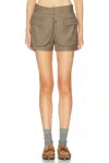 Monse Jacket Hem Short In Brown