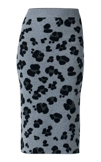 Monse Jacquard-knit Cheetah-print Cashmere Midi Skirt In Multi