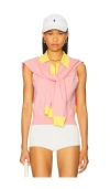 Monse Knitted Tie Scarf Top And Polo Powder Pink In Multi