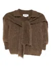 Monse Knitted Scarf Top In Brown