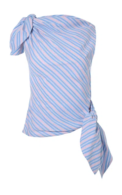 Monse Knotted Cotton Top In Multi