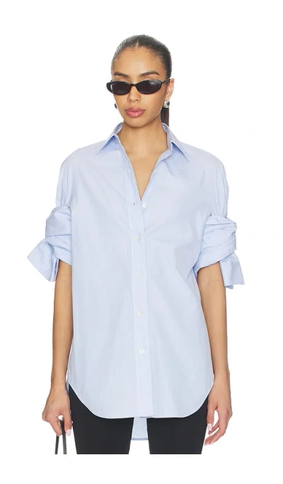 Monse Knotted Sleeve Shirt In Blue