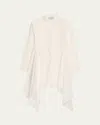 Monse Lace Cascade Front Cotton Poplin Shirt In Ivory