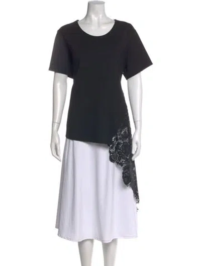 Pre-owned Monse Lace Pattern Crew Neck Top In Black