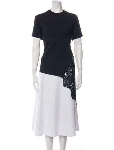 Pre-owned Monse Lace Pattern Crew Neck Top In Black