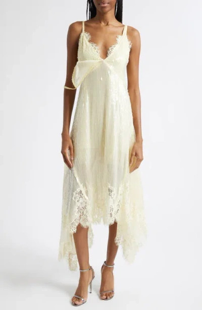 Monse Lace Trim Sequin Double Layer Slipdress In Animal Print