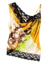 Monse Lace Trim Top Multicolor Print In Brown
