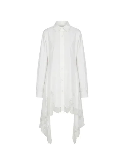 Monse Lace-detail Cascade Shirt Dress In White