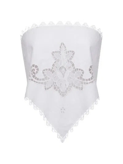 Monse Lace-trimmed Cut-out Bandana Top In White