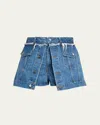 Monse Denim Jacket Front Shorts Indigo In Blue