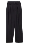 Monse Layered Waist Stretch Wool Pants In Black