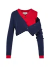 Monse Layered-effect Ribbed-knit Cardigan In Blue