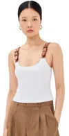 Monse Leather Strap Tank Top Ivory In Ivory