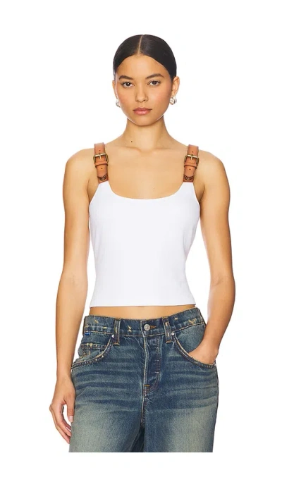 Monse Leather Strap Tank Top In White