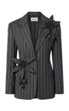 Monse Lemon Flower Stretch-wool Suit Jacket In Gray