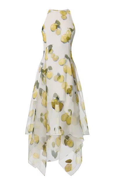 Monse Lemon-print Sheer Layered Silk Midi Dress In Multi