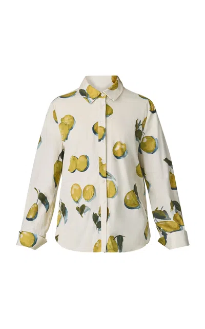 Monse Lemon-print Stretch-cotton Button-up Shirt In Multi