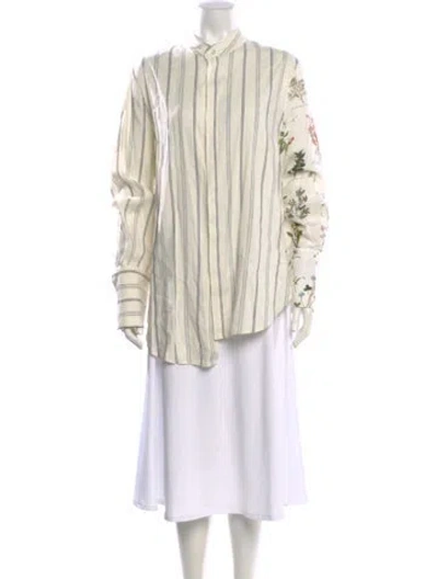 Pre-owned Monse Linen Striped Button-up Top In Neutral