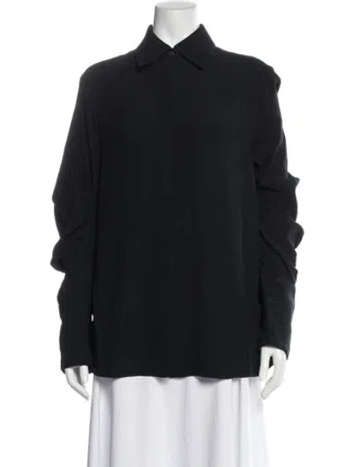 Pre-owned Monse Long Sleeve Blouse In Gray