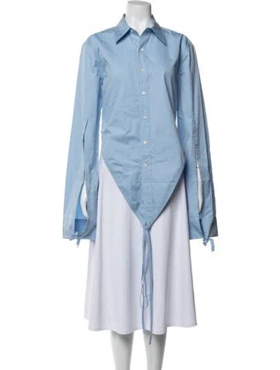 Pre-owned Monse Long Sleeve Button-up Top W/ Tags In Blue