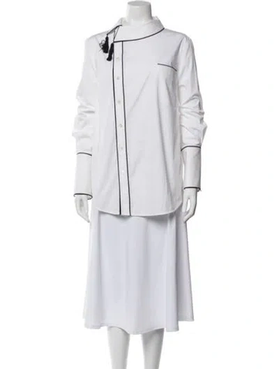 Pre-owned Monse Long Sleeve Button-up Top In White