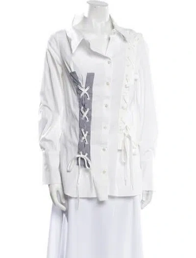Pre-owned Monse Long Sleeve Button-up Top In White