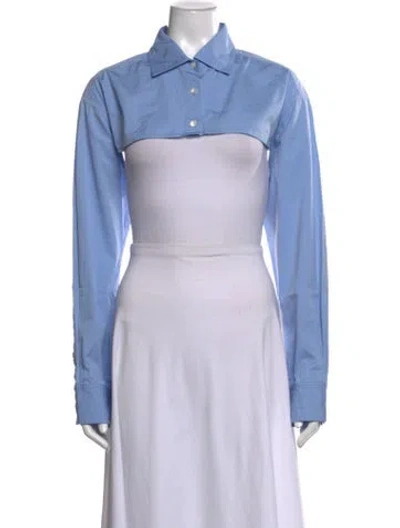 Pre-owned Monse Long Sleeve Crop Top In Blue