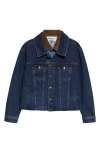 Monse Loop Hem Doubled Denim Jacket In Blue