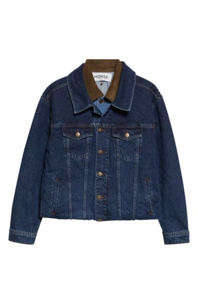 Monse Loop Hem Doubled Denim Jacket In Blue