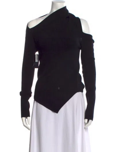 Pre-owned Monse Merino Wool Asymmetrical Sweater In Black