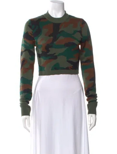 Pre-owned Monse Merino Wool Camouflage Print Sweater In Green