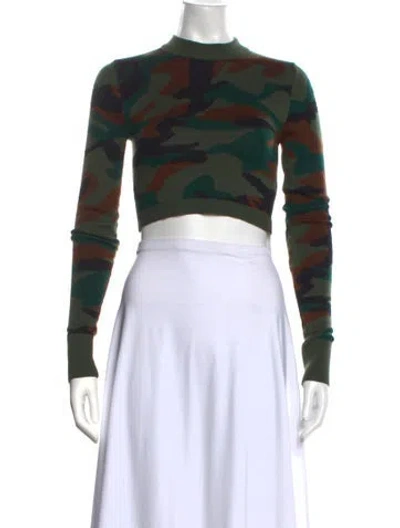 Pre-owned Monse Merino Wool Camouflage Print Sweater In Green