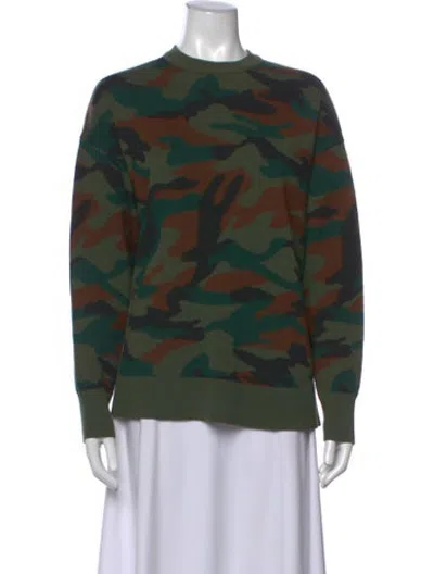 Pre-owned Monse Merino Wool Camouflage Print Sweater In Green