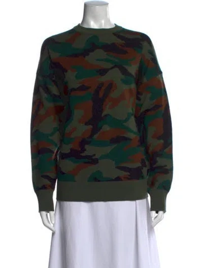 Pre-owned Monse Merino Wool Camouflage Print Top W/ Tags In Green