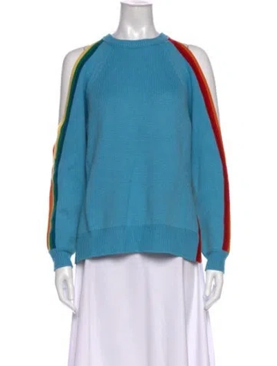 Pre-owned Monse Merino Wool Colorblock Pattern Sweater In Blue