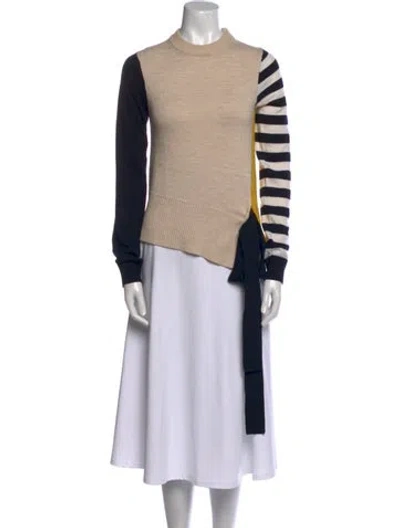 Pre-owned Monse Merino Wool Colorblock Pattern Sweater In Neutral