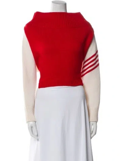 Pre-owned Monse Merino Wool Colorblock Pattern Sweater In Red