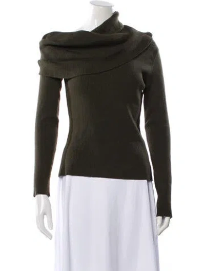 Pre-owned Monse Merino Wool Cowl Neck Sweater In Green