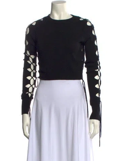 Pre-owned Monse Merino Wool Crew Neck Sweater In Black