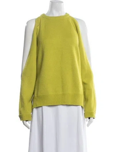 Pre-owned Monse Merino Wool Crew Neck Sweater In Green/yellow