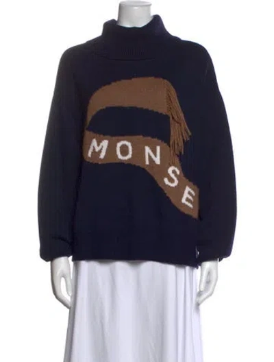Pre-owned Monse Merino Wool Graphic Print Sweater In Blue